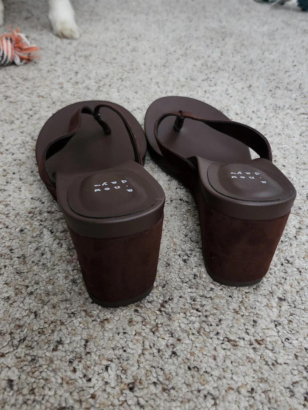 a new day Brown Wedge Heel Sandals